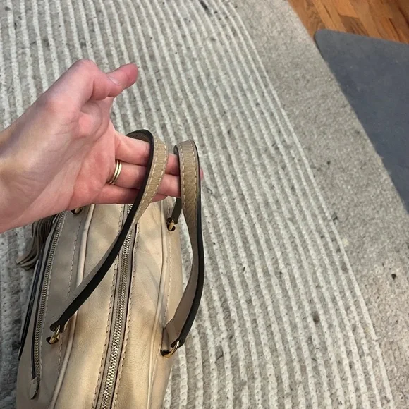 Vintage Loewe Nappa Leather Cream / Light Pink Mini Anagram Boston bag. - Picture 10 of 13